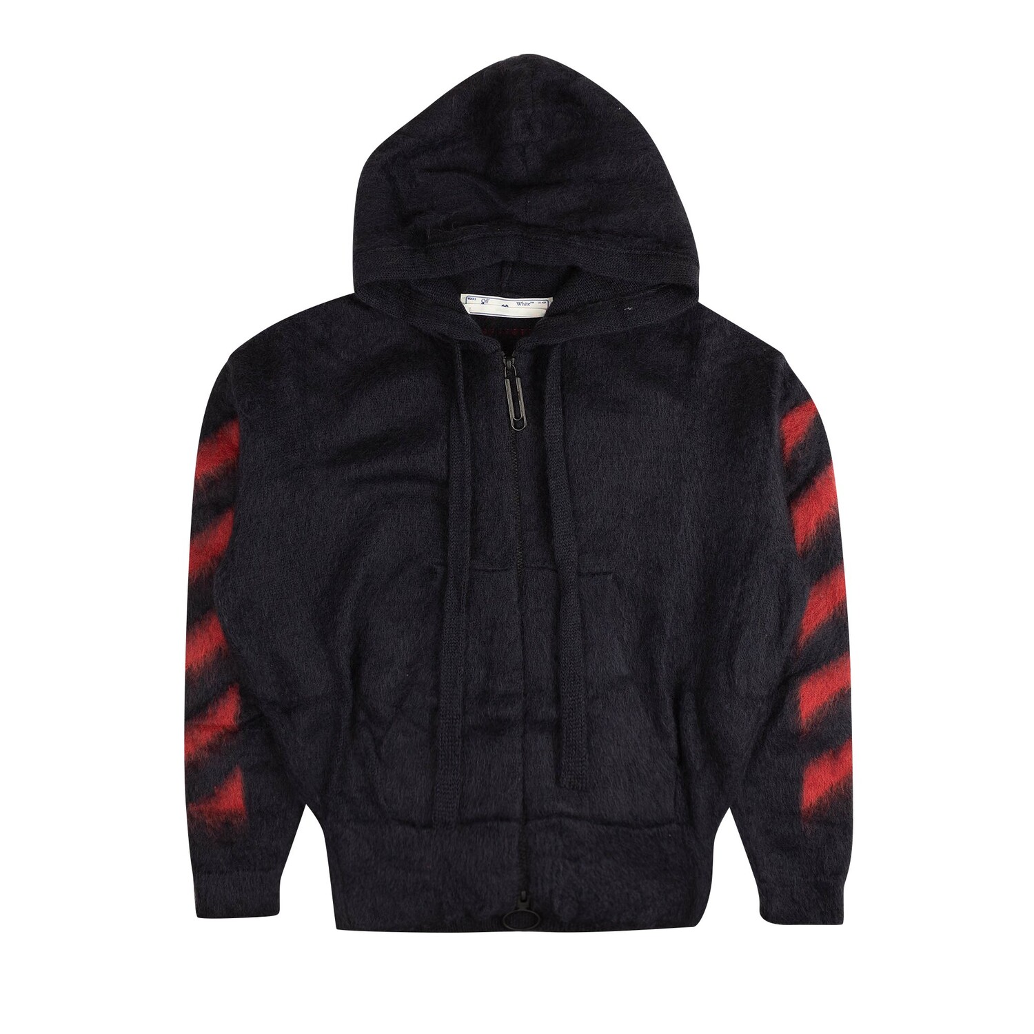 

Толстовка Off-White из мохера с начесом на молнии темно-синего цвета, Синий, Толстовка Off-White из мохера с начесом на молнии темно-синего цвета