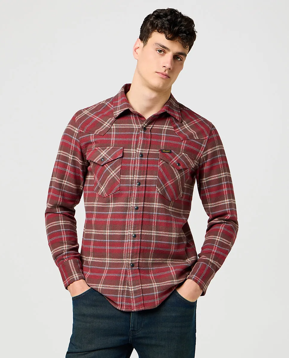 

Мужская западная рубашка с длинным рукавом Wrangler, красный