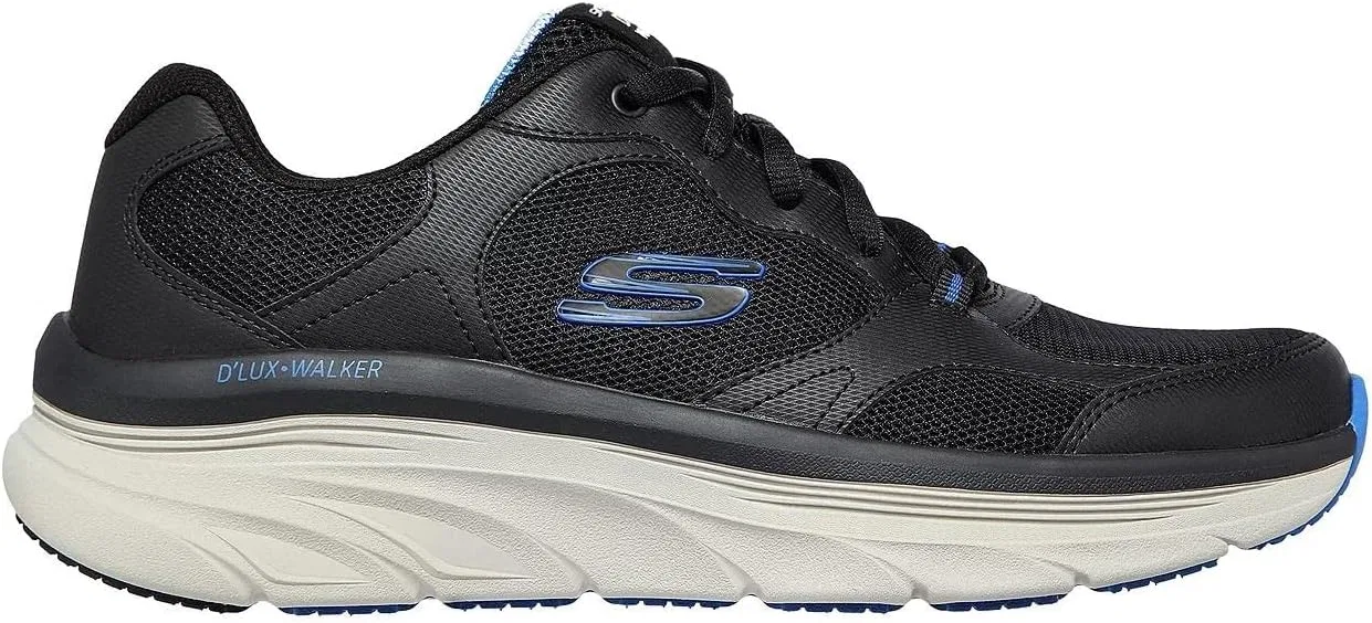 Мужские походные ботинки Skechers DLUX Walker - Mainstream - 232260WW на шнуровке, размер 4E, Black