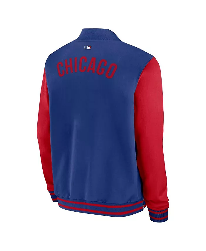 Мужская бомбер-куртка Chicago Bulls Authentic Collection Dugout на молнии, цвет королевский/красный Nike — фото 2