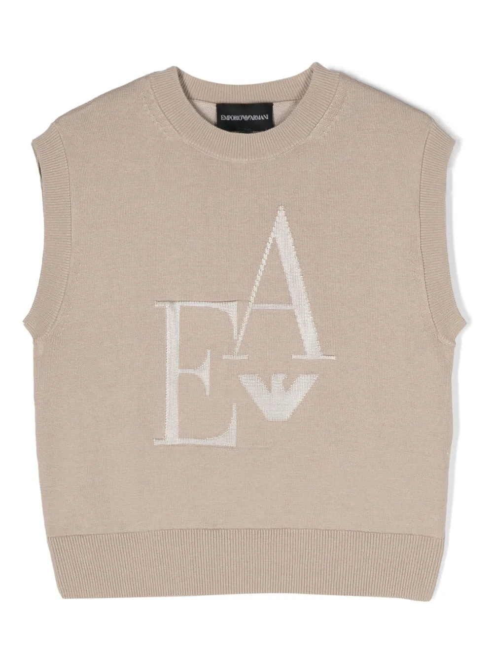 

Жилет с жаккардовым логотипом Emporio Armani Kids, нейтральный