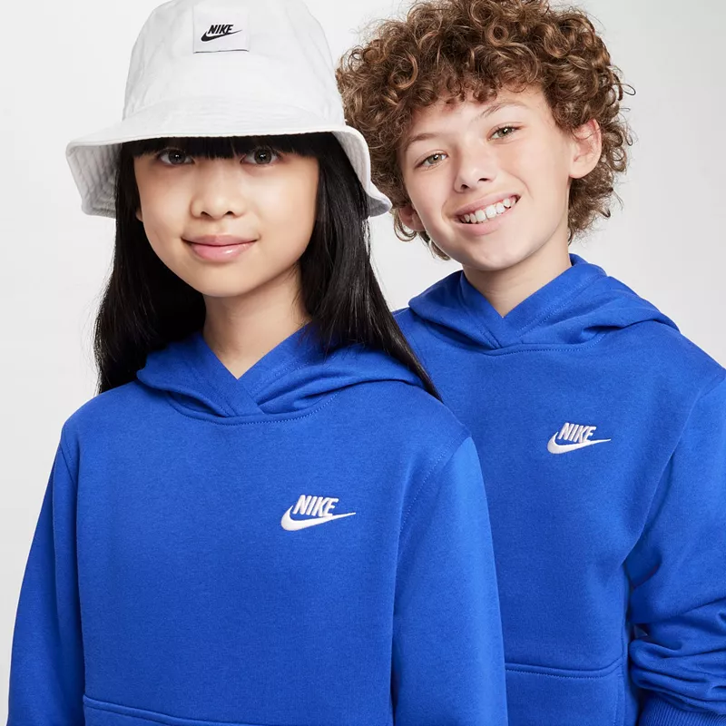 Флисовая худи Nike All Kids Fit Sportswear Club, цвет Game Royal/White — фото 4