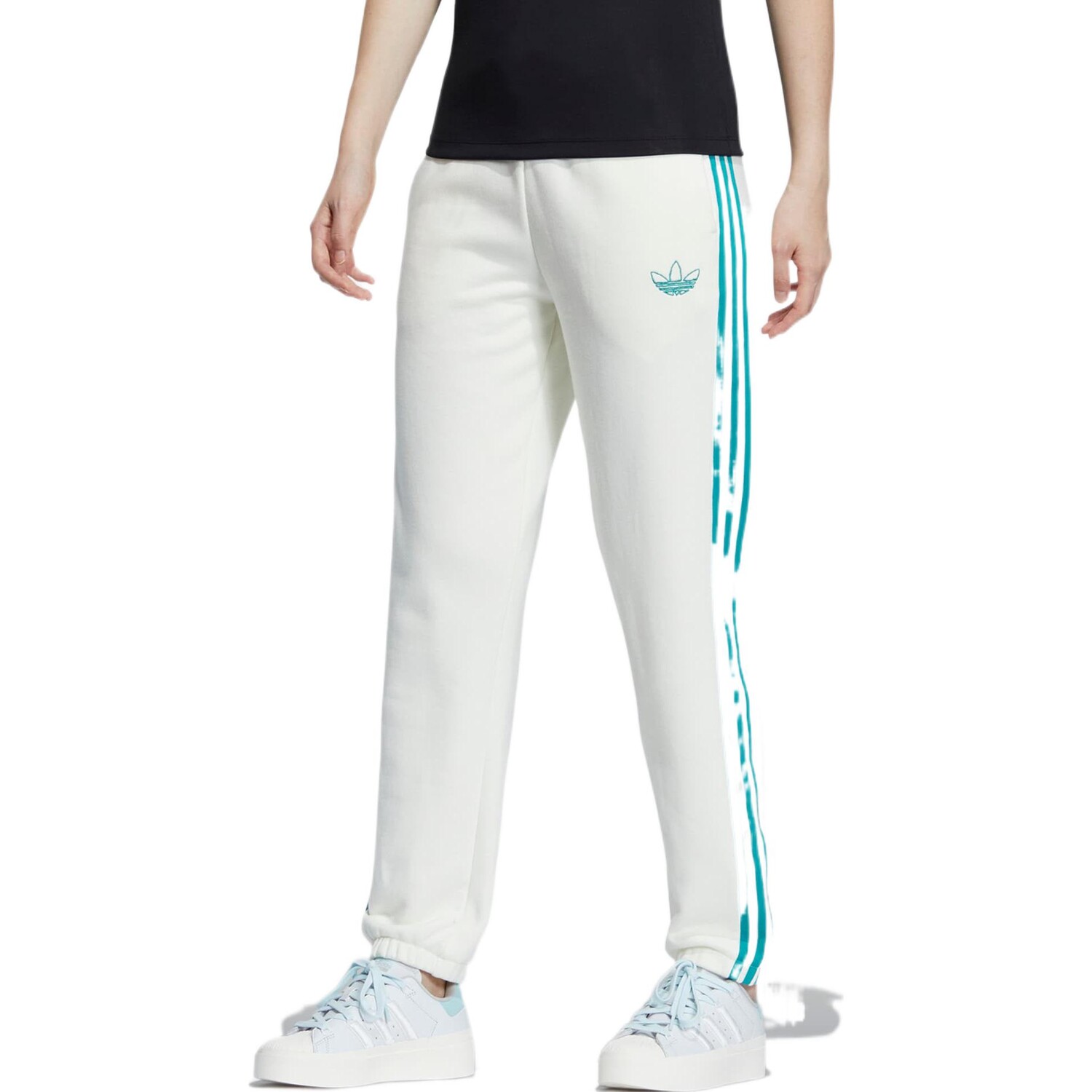 Трикотажные спортивные штаны TREFOIL KNIT женские белые Adidas Originals — фото 2