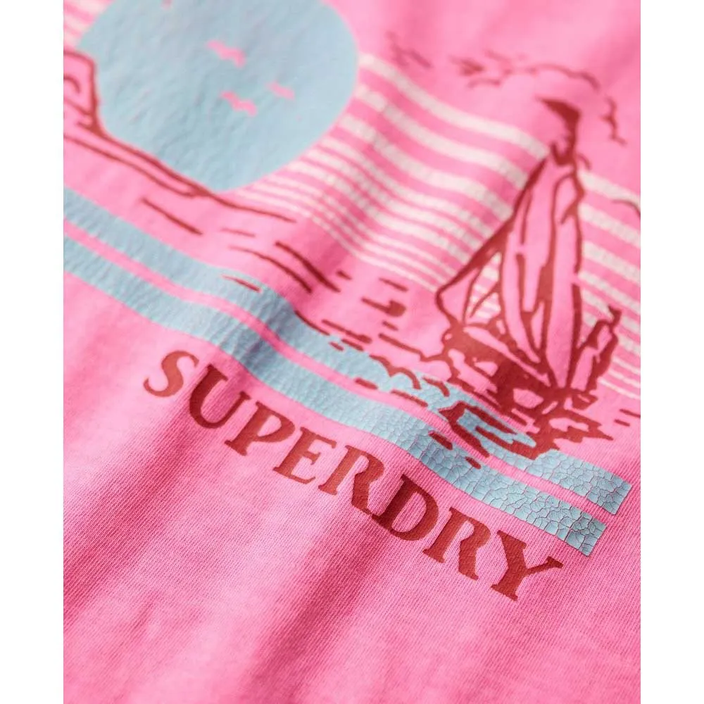 Футболка без рукавов Superdry Outdoor Stripe Scoop, розовый — фото 2