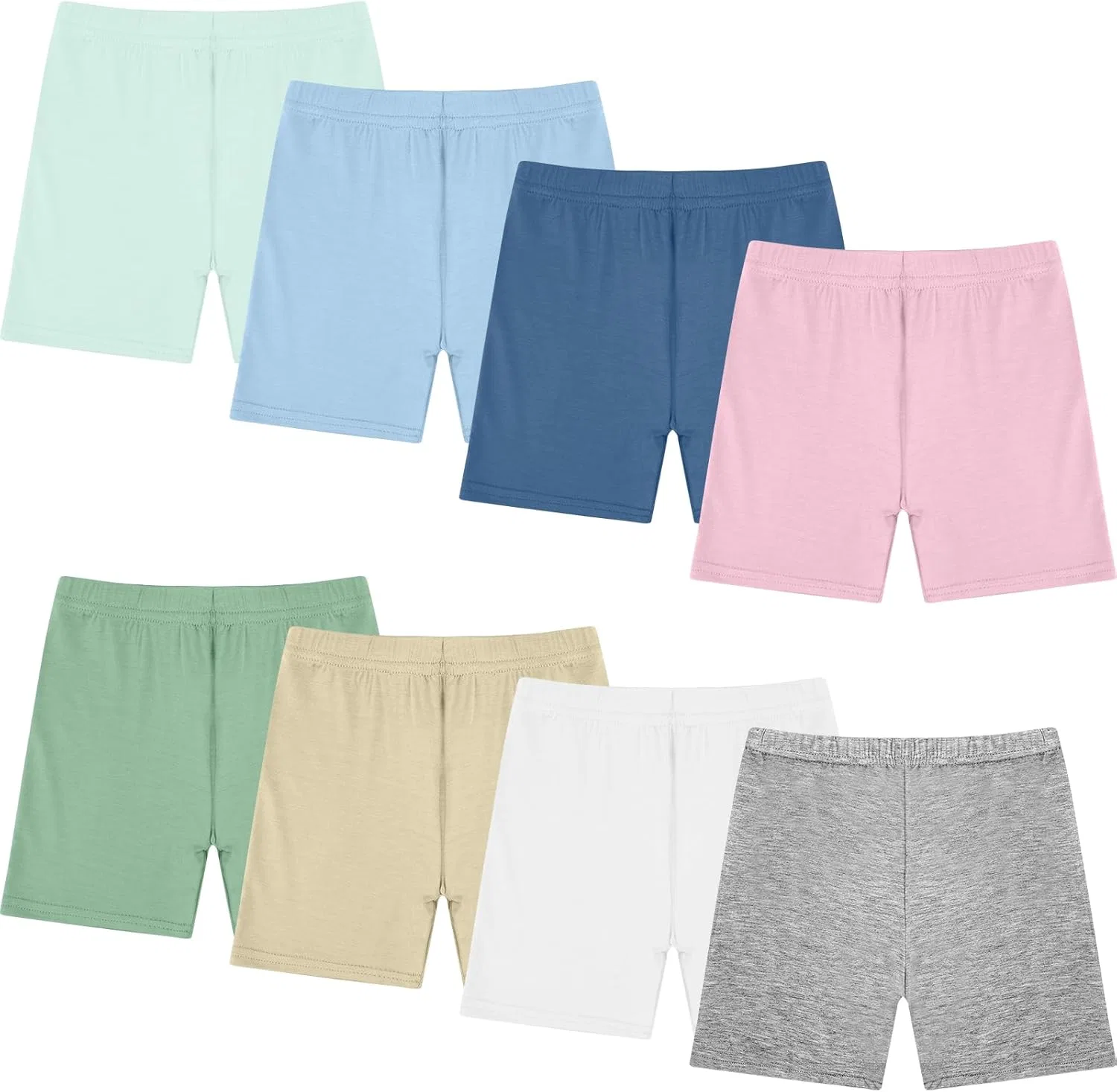 Boyiee 8 Pack Girls Toddlers Dance Shorts Bike Shorts For Dance Gymsastic Yoga Safety Active Under Dress, Sweet Color