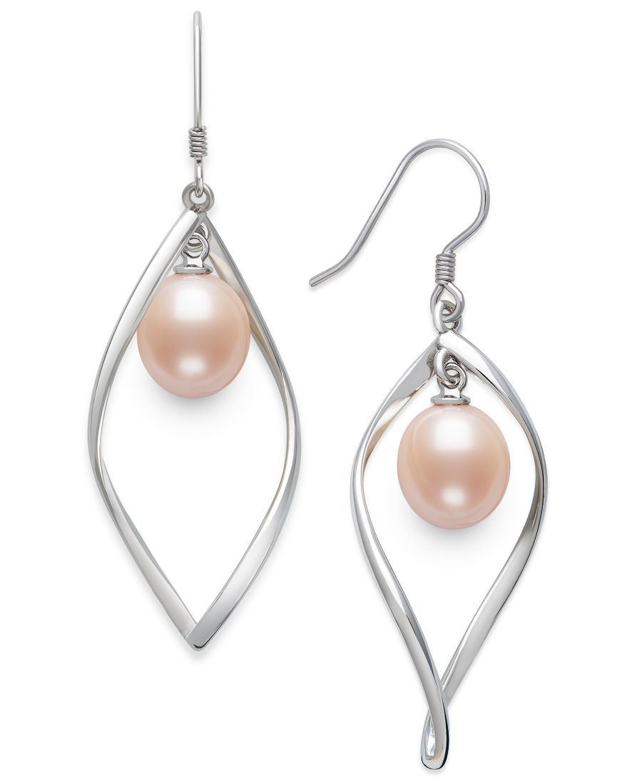 

Серьги из серебра 925 пробы с культивированными пресноводными жемчужинами нежно-розового цвета (8-9 мм) Belle de Mer, Pink