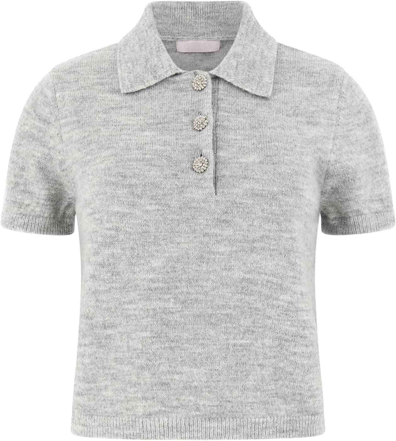 

Женская экологичная короткая футболка-поло Ophelia GUESS, Light Melange Grey, Серый, Женская экологичная короткая футболка-поло Ophelia GUESS, Light Melange Grey