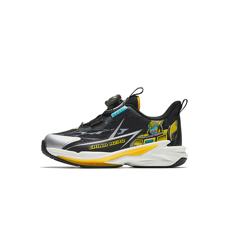 

Transformers x Flying Knight 10.0 противоскользящие, устойчивые к истиранию, с амортизацией, дышащие, поддерживающие низкие кроссовки Antakids, черный/серебряный/gum желтый-3