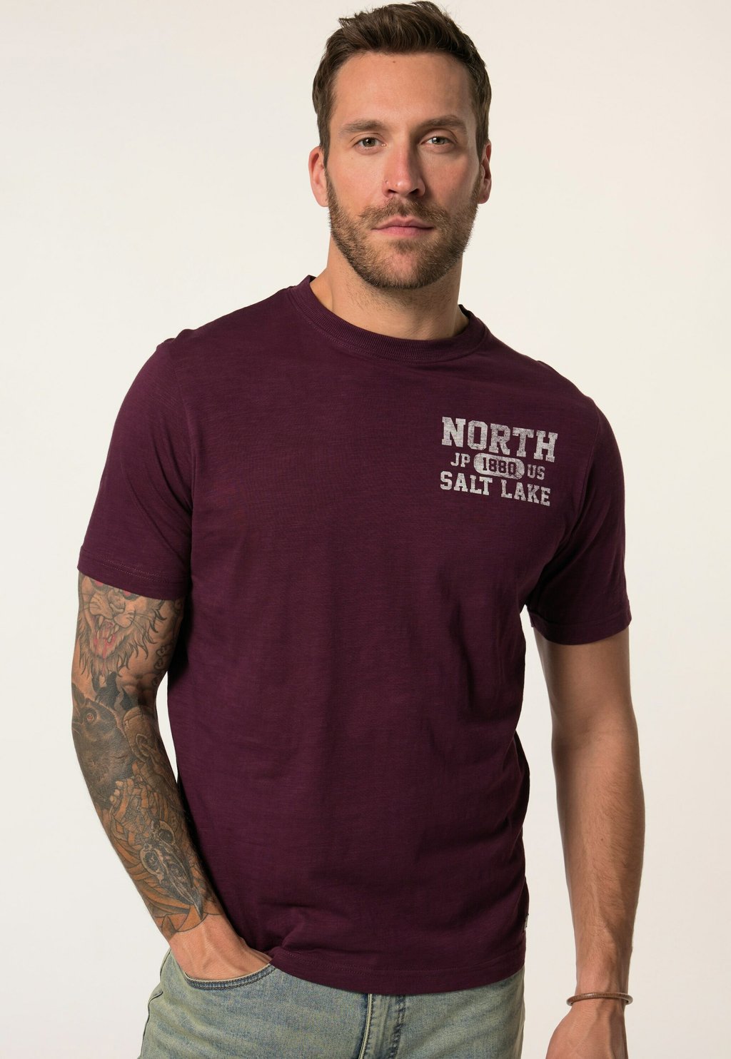 

Футболка с принтом SHORT SLEEVE SLUB CHEST JP1880, красный