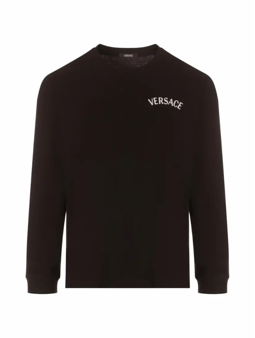 

Хлопковый лонгслив Versace Milano Versace, черный