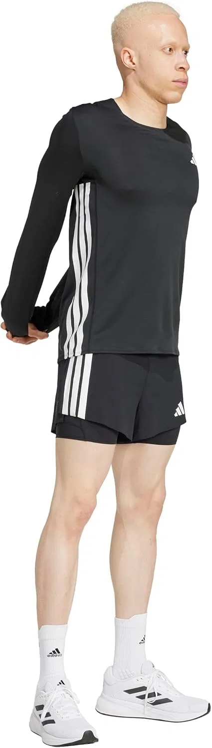Футболка для бега Adidas Adizero с длинным рукавом, черный — фото 4