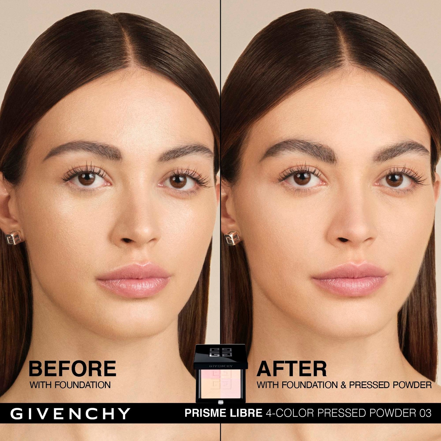 Пудра для лица prisme libre 4-color pressed powder Givenchy, n03 - voile rosé, вес 7 гр. — фото 2