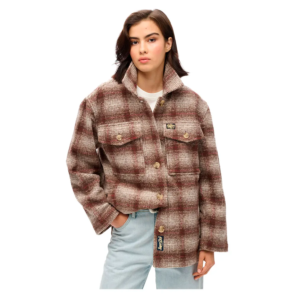 

Верхняя рубашка Superdry Heavyweight Unlined, коричневый