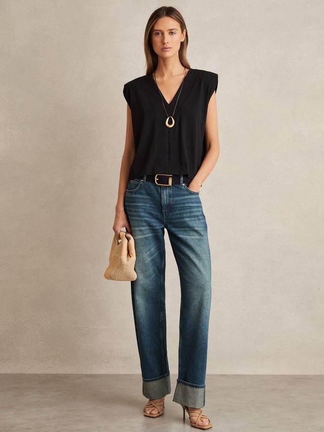 

Топ Dixie с V-образным вырезом Reiss, Black