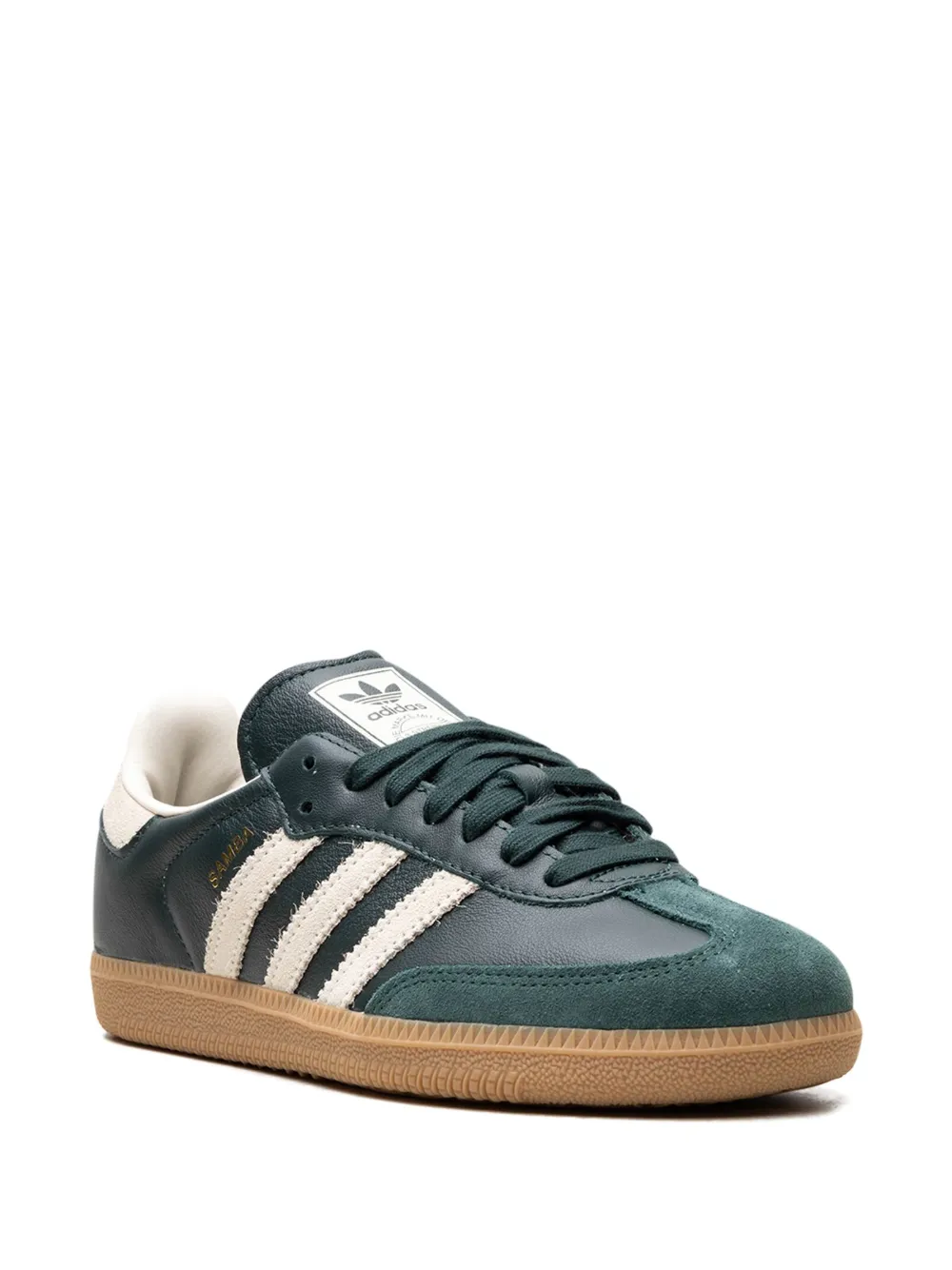 Кроссовки Samba Shadow Green Cream White Gold Metallic Adidas, зеленый — фото 2