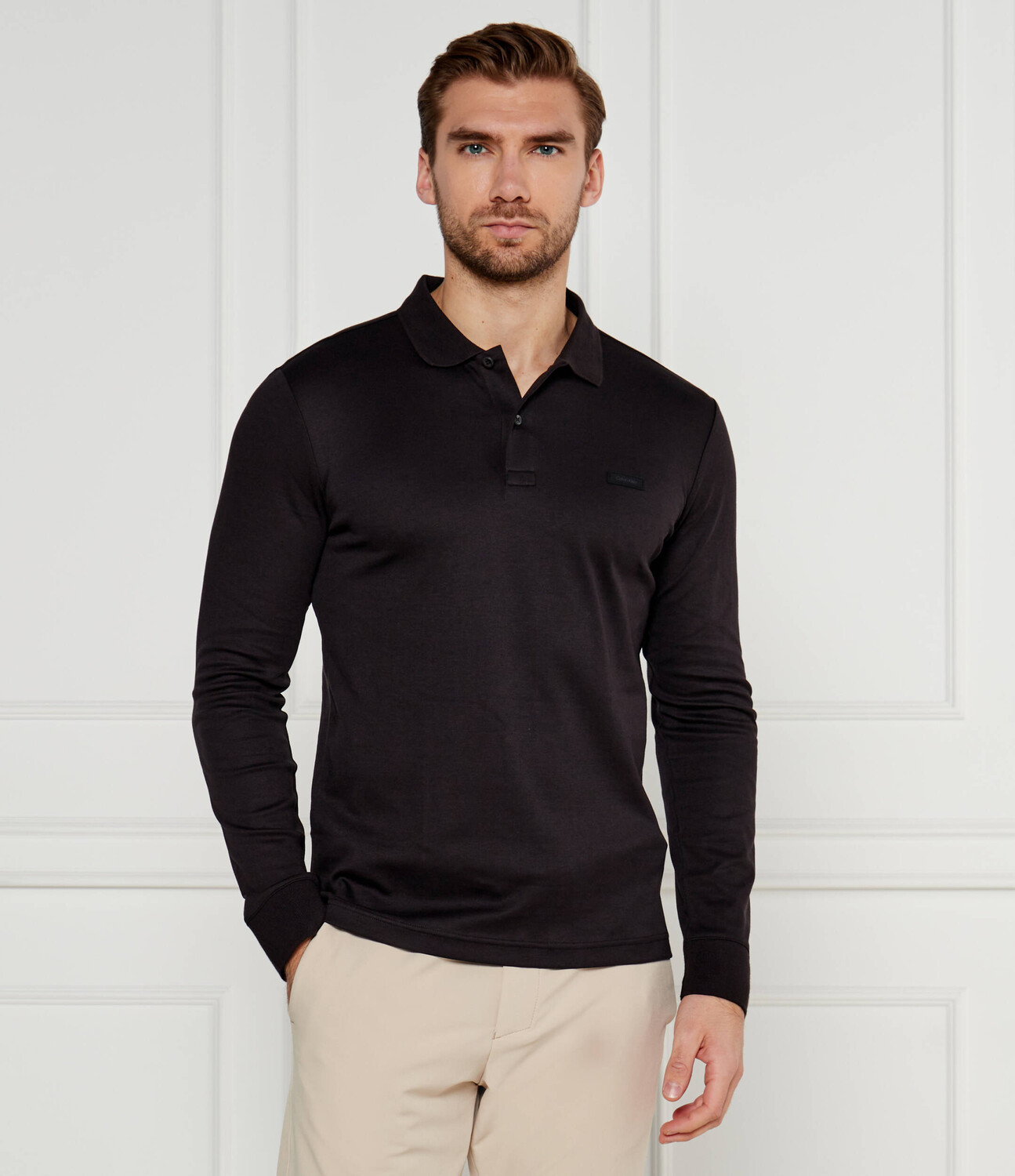 

Поло Calvin Klein Slim Fit, черный