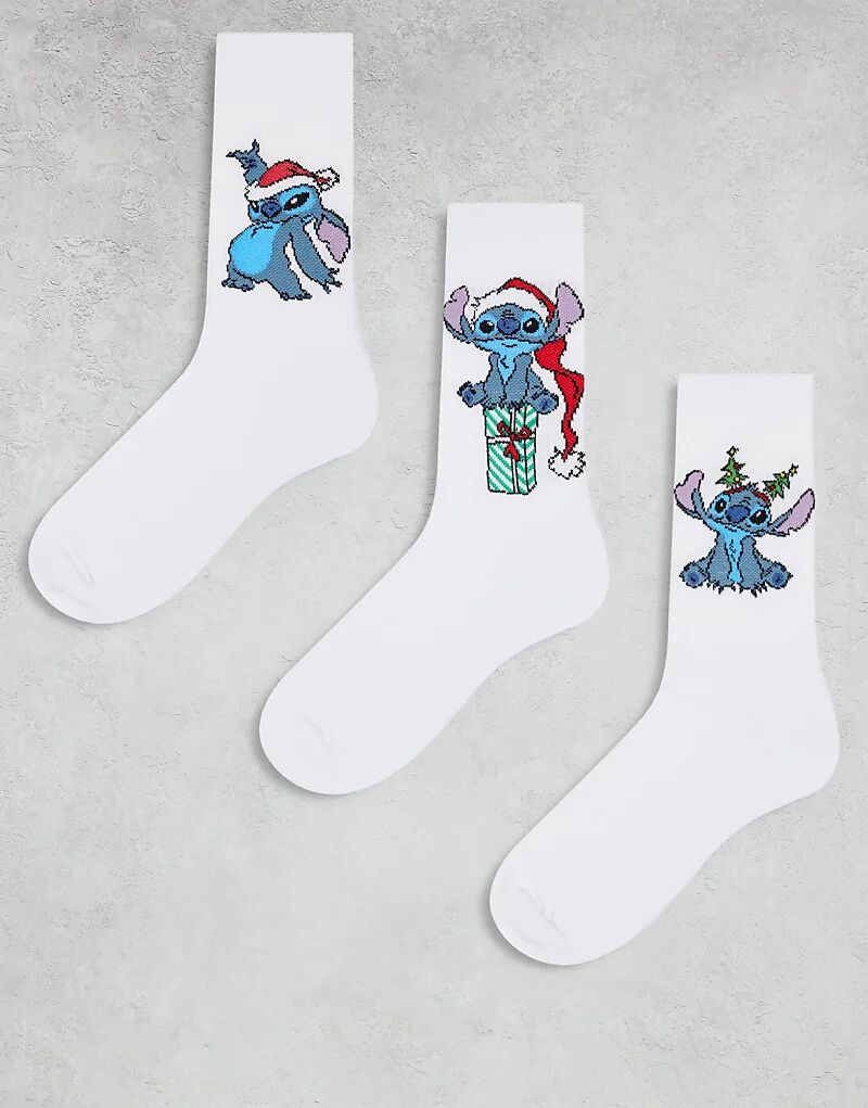 

3 упаковки носков Disney Christmas Stitch цвета экрю ASOS DESIGN