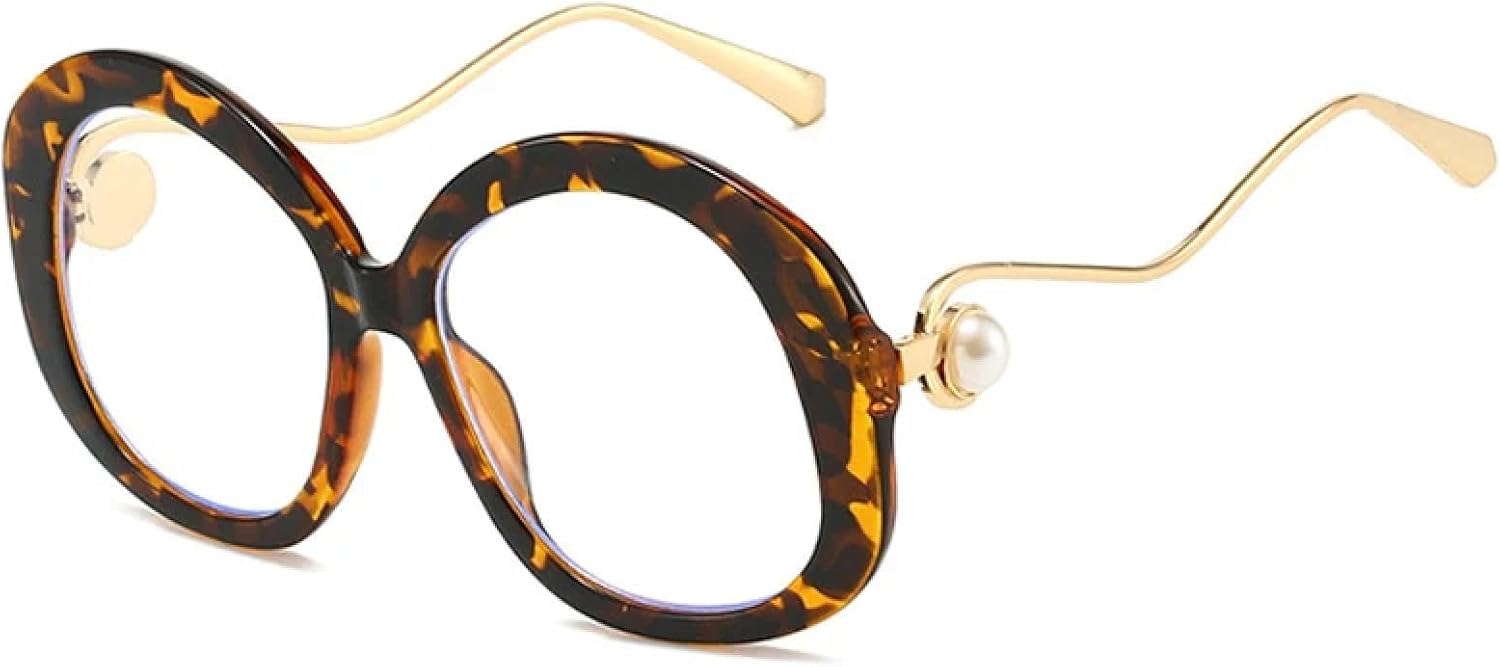 

Роскошные солнцезащитные очки в крупной металлической оправе овальной формы для женщин и мужчин, для активного отдыха, вождения, путешествий, с защитой от УФ-излучения UV400 TKKTLLT, Leopard Clear