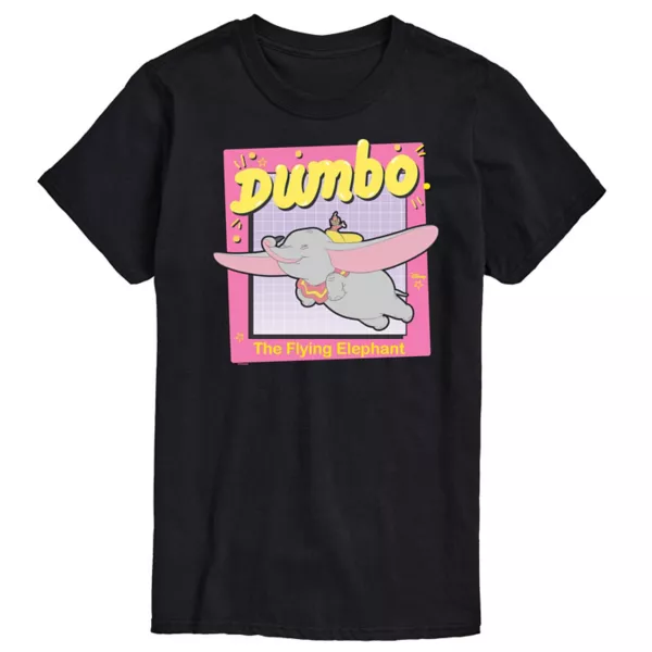 

Мужская футболка с принтом летающего слона Dumbo Disney, черный