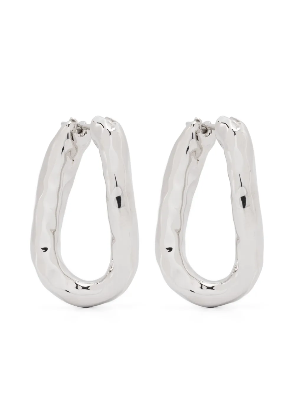 

Серьги с эффектом чеканки JIL SANDER, серебяный