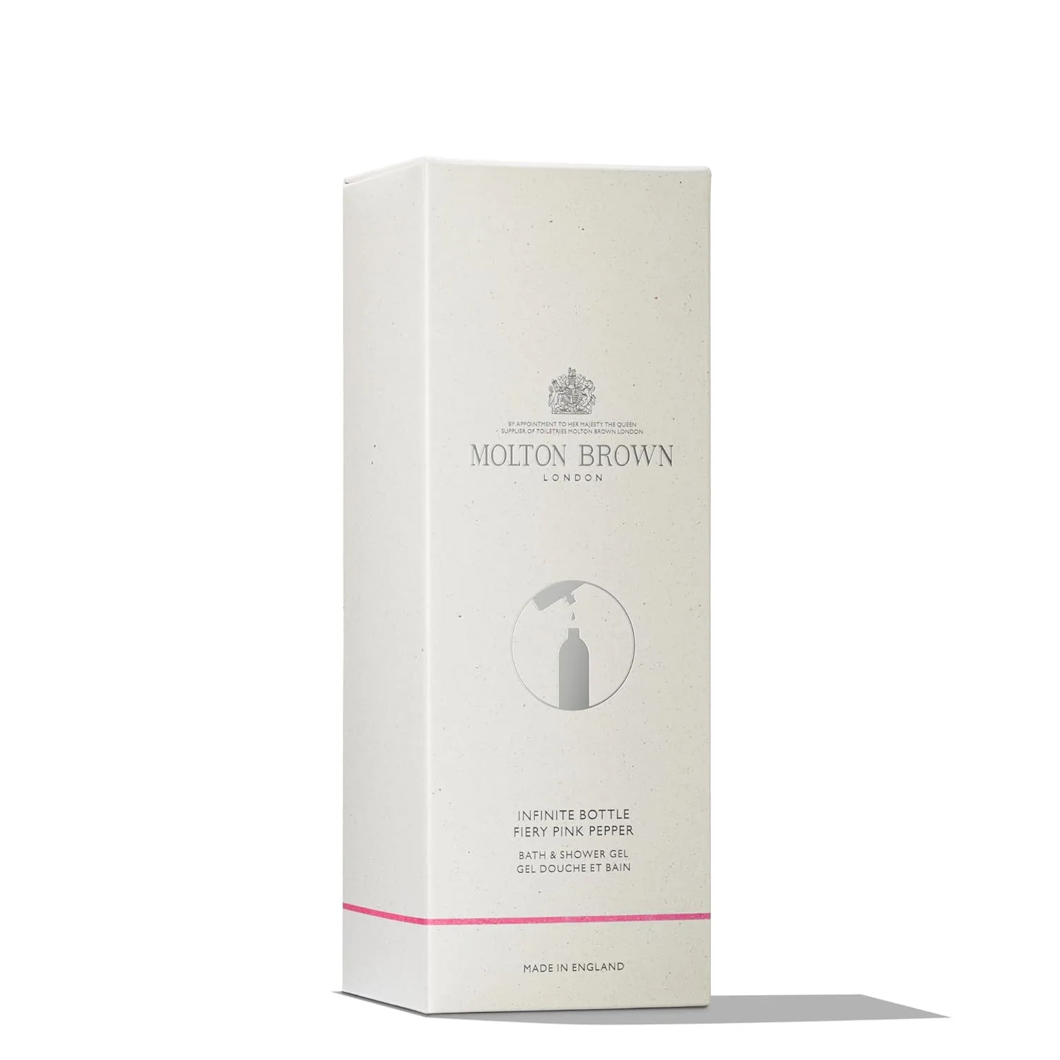 Гель для душа Molton Brown Fiery Pink Pepper, флакон Infinite, 13,5 жидких унций., Silver — фото 2