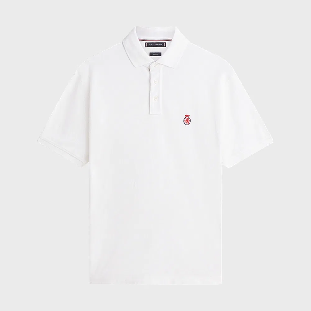 Мужская классическая футболка-поло Archive Crest белого цвета от Tommy Hilfiger