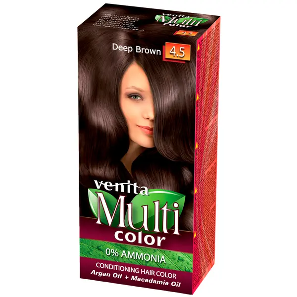 Краска для волос без аммиака 4.5 темно-коричневый, 1 упаковка. Venita Multicolor, цвет 4.5 deep brown — фото 2