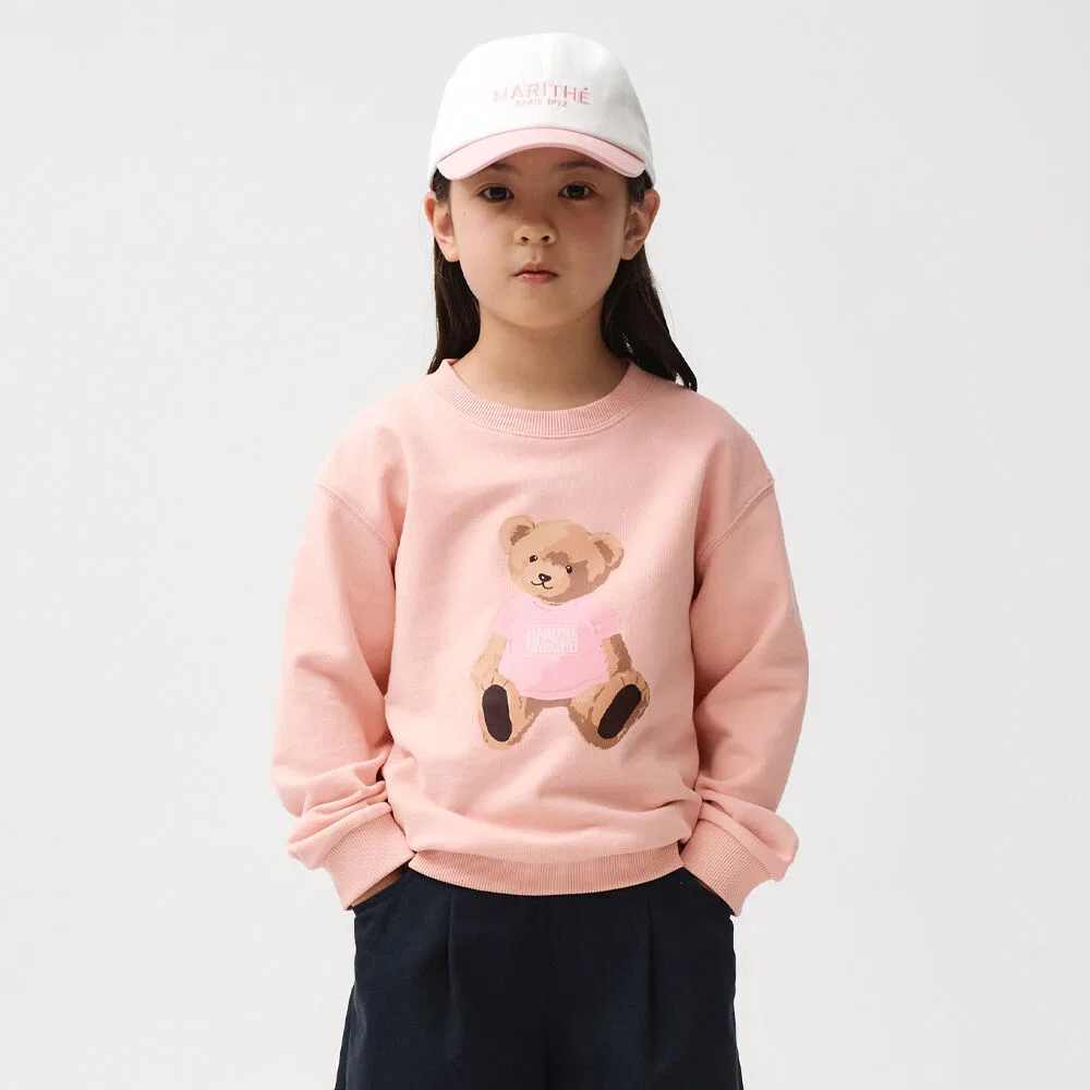 Детский свитшот с медведем Mari кораллового цвета от Marithé Kids