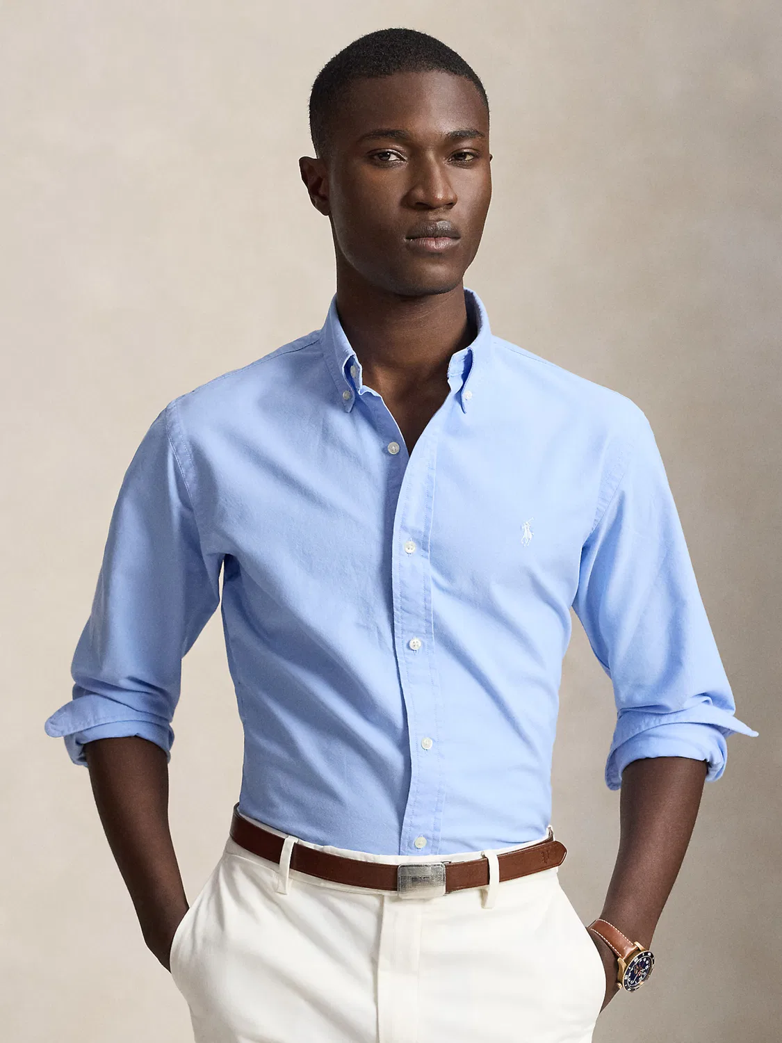 Рубашка на пуговицах стандартного кроя Polo Ralph Lauren, Light Blue — фото 2