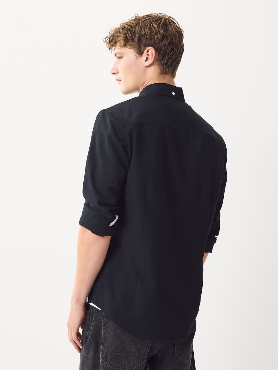 Рубашка Slim Fit на пуговицах Next, черный — фото 3
