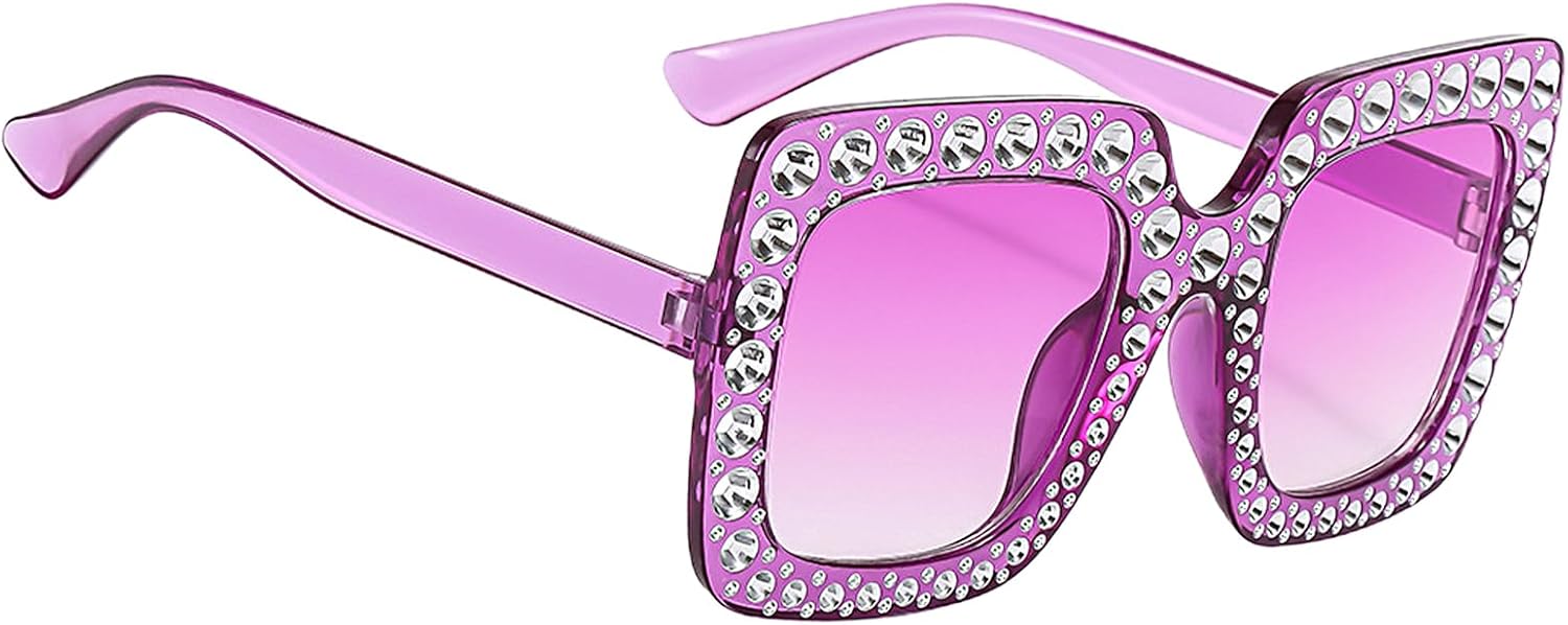 

Солнцезащитные очки со стразами для женщин - Стильные очки для женщин | Крупные солнцезащитные очки, модные солнцезащитные очки, большая квадратная оправа Generic, Purple