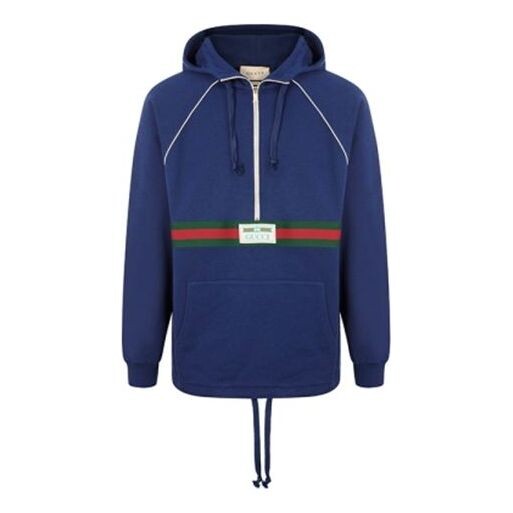 

Толстовка grg detail half zip hoodie 'royal blue red' Gucci, синий