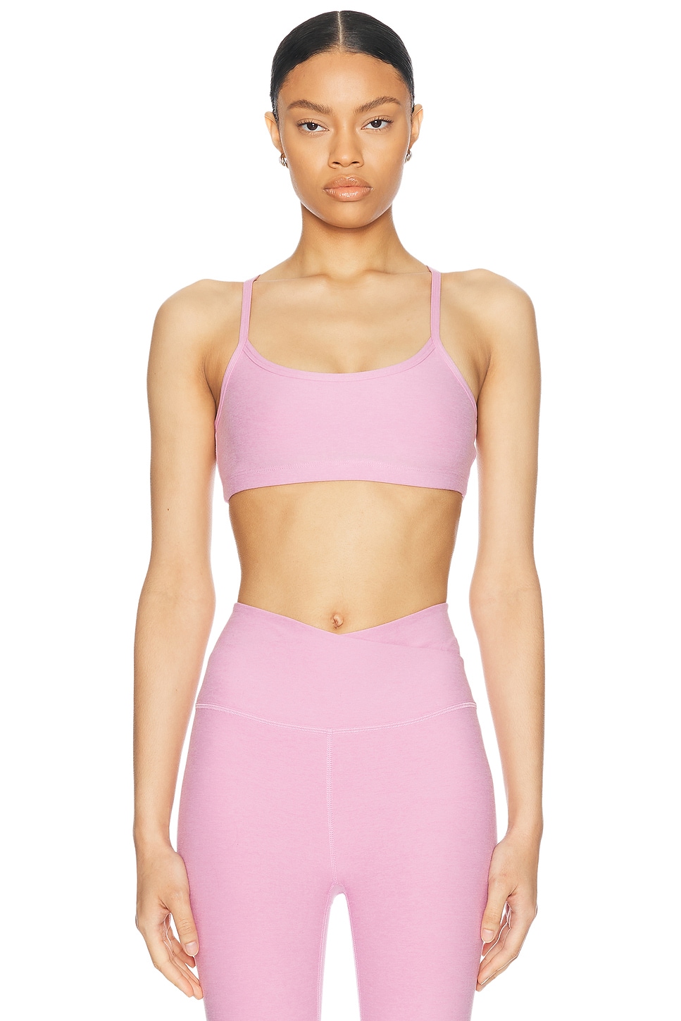 

Узкий бюстгальтер Spacedye Racerback Beyond Yoga, цвет Pink Haze Heather