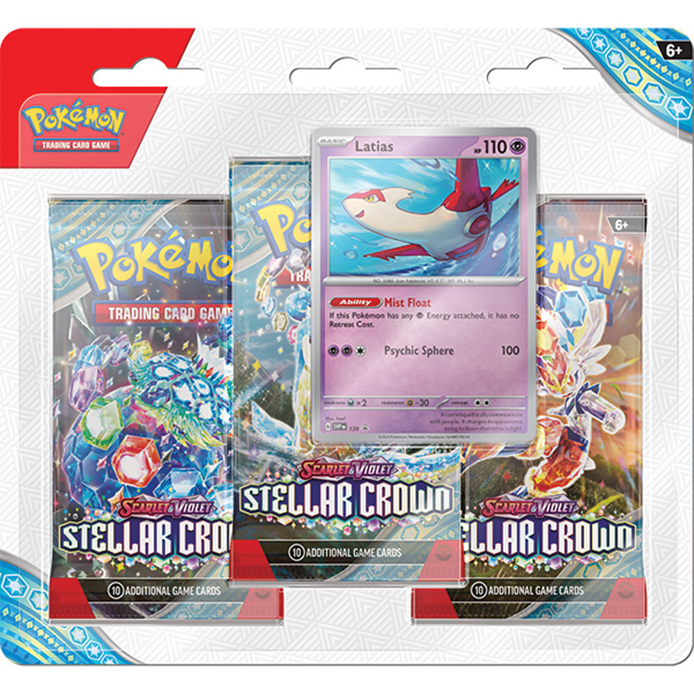 

Карточная игра The Pokemon Company Int'l Pokemon TCG: Scarlet & Violet: Stellar Crown - Three-Booster Blister Pack - Latias