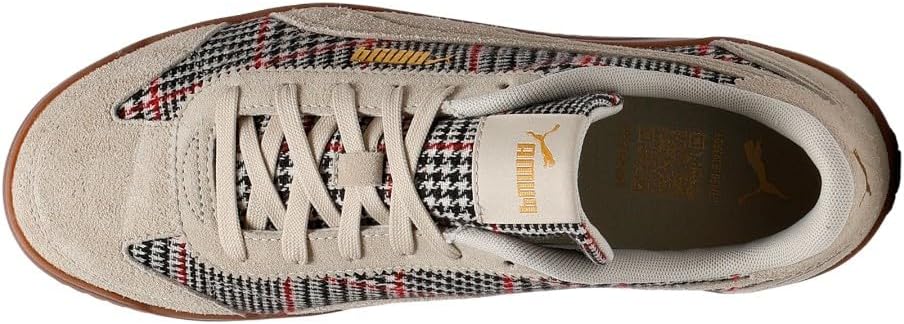 Мужские кроссовки PUMA Club 5V5 Lux Plaid с шнуровкой, повседневные - бежевые — фото 4