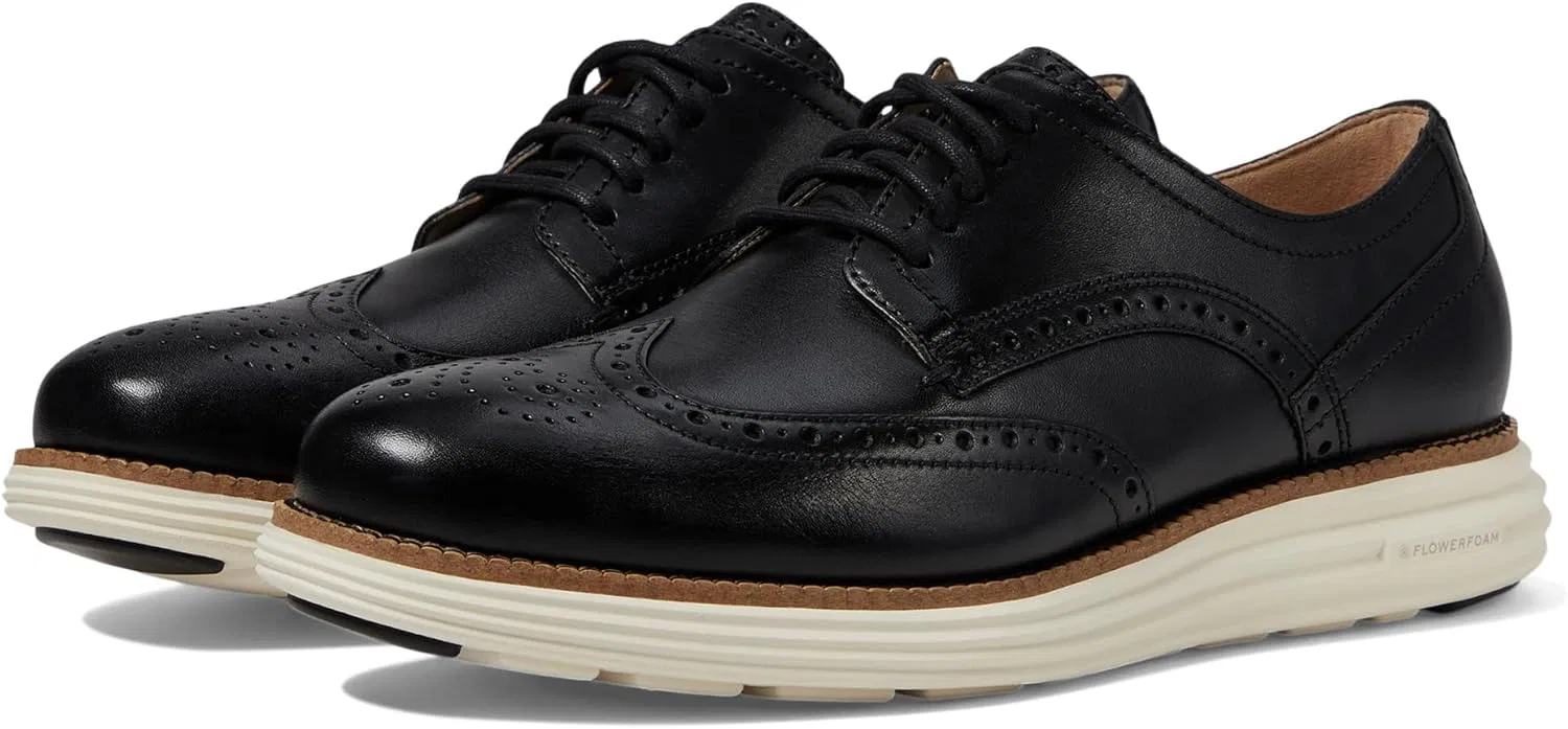 Мужские туфли Cole Haan - Оригинальные оксфорды с перфорацией, обновленная версия, Black Ivory