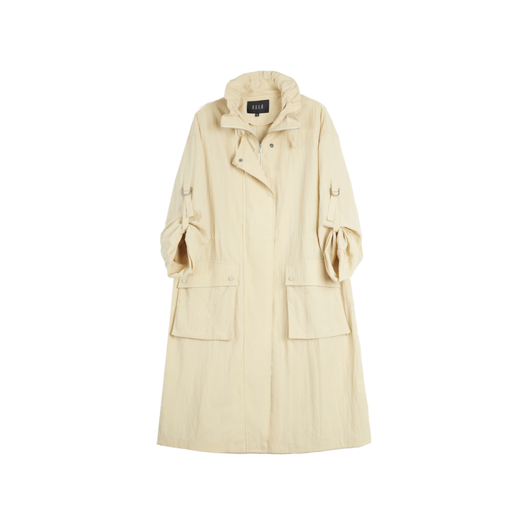 

ELLE Тренч для женщин, Khaki, отложной воротник, умеренная длина