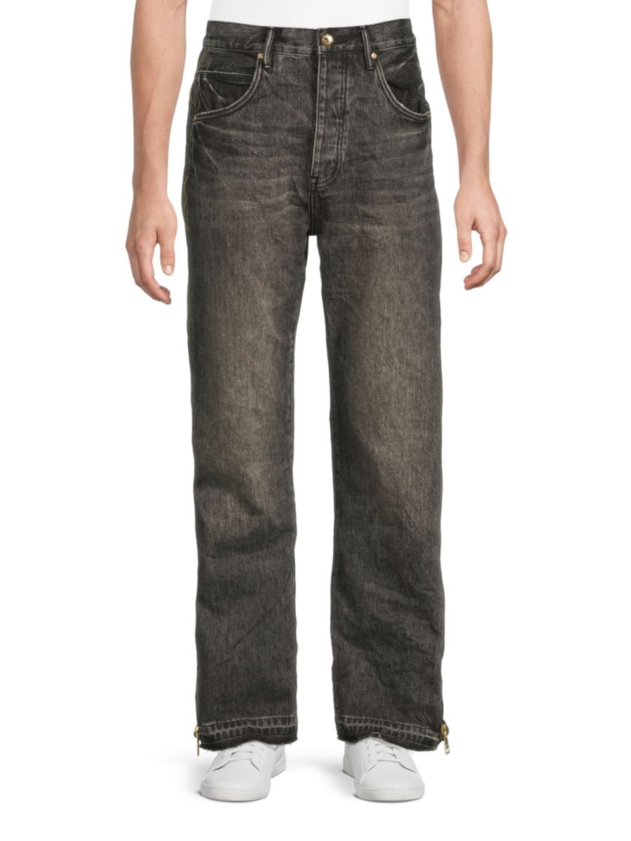 

Джинсы с молнией сбоку Purple Brand, черный