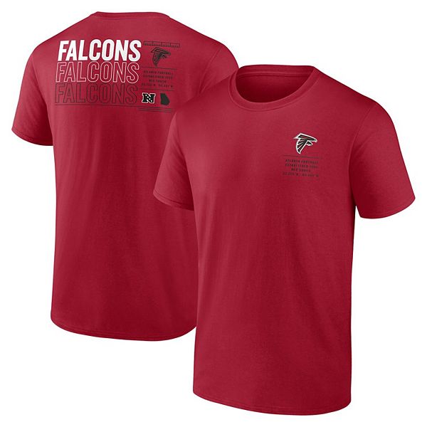 

Мужская красная футболка atlanta falcons repeat stats Fanatics