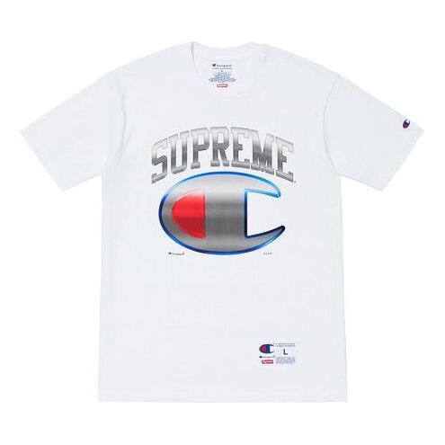 

Футболка ss19 x champion chrome ss top tee Supreme, белый