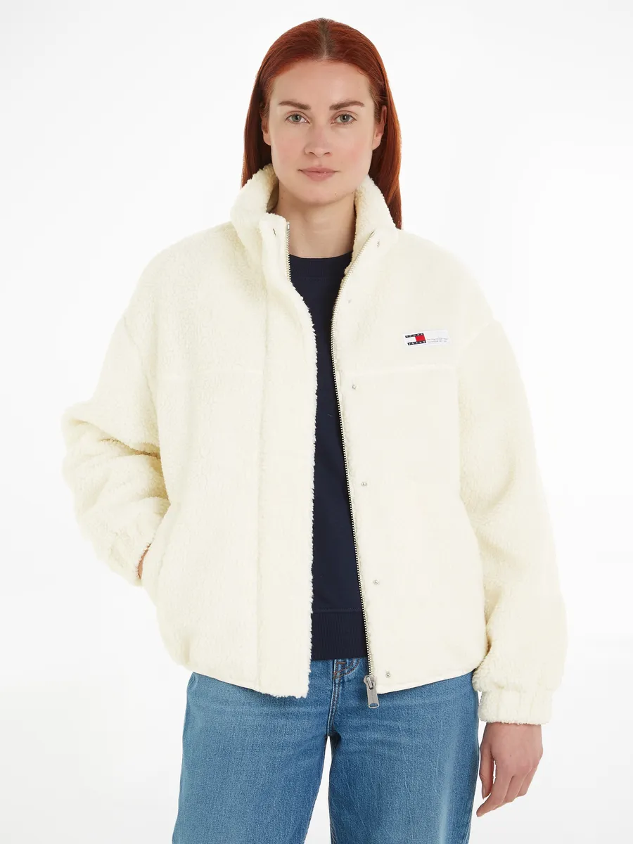 

Куртка Tommy Jeans для активного отдыха "TJW TEDDY JACKET" с нашивкой-логотипом, белый