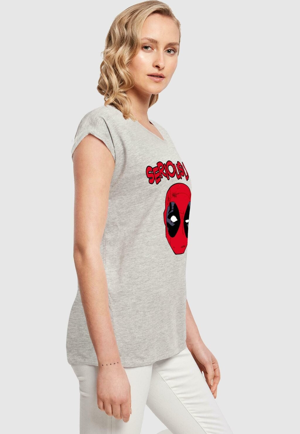 

Футболка с принтом DEADPOOL SERIOUSLY ABSOLUTE CULT, светло-серый