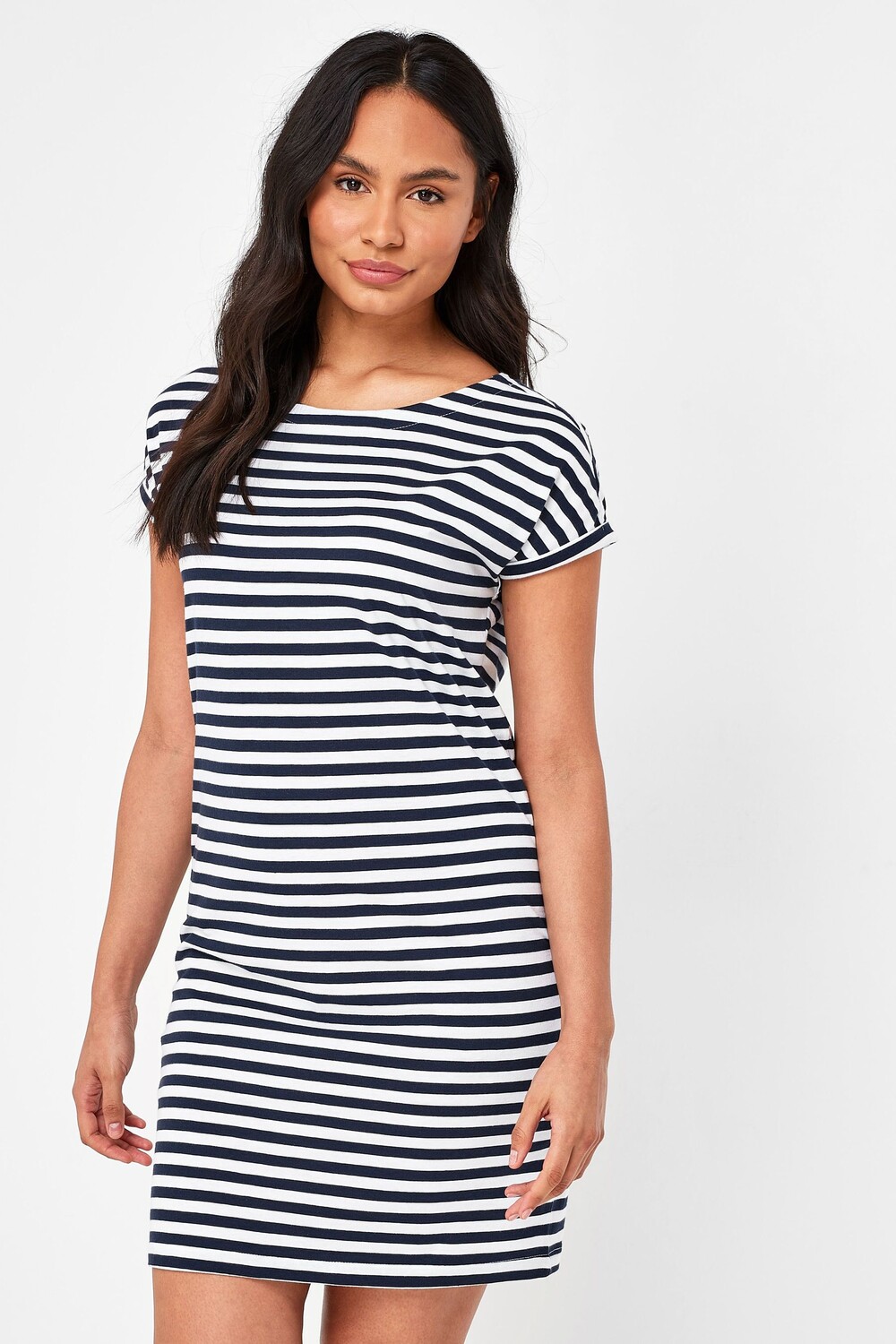 

Туника свободного кроя с полурукавами из 100% хлопка Next, синий