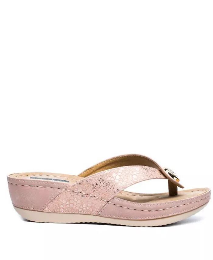 Женские босоножки на танкетке Dafni Thong GC Shoes, розовый — фото 2