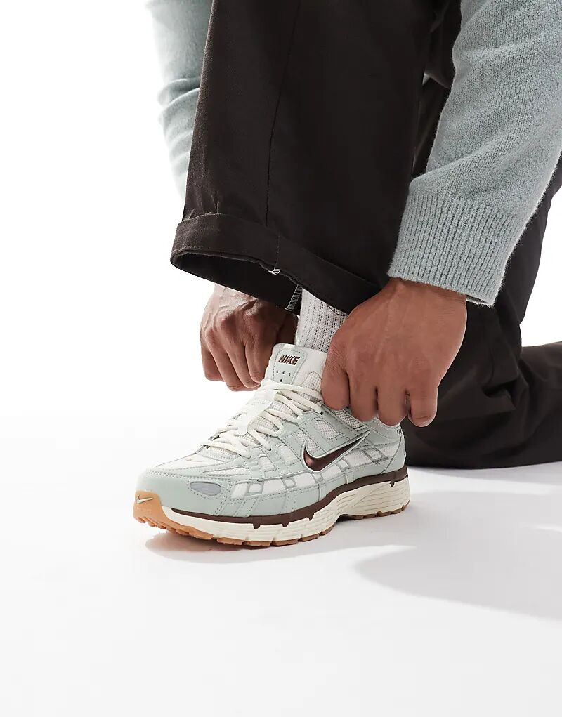 

Кроссовки Nike P-6000 зеленого и коричневого цветов