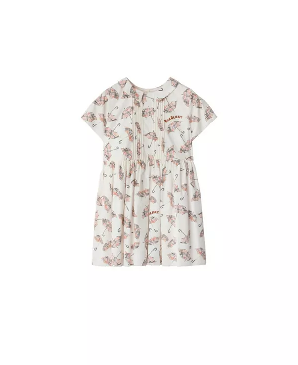 

Хлопковое платье-зонтик для девочек - для малышек и для детей постарше Burberry, бежевый