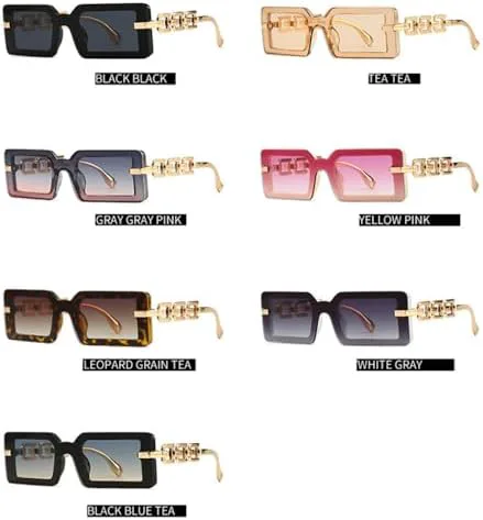 

Солнцезащитные очки для женщин в стиле ретро с градиентным переходом, защита от УФ-излучения UV400; солнцезащитные очки для мужчин в оправе с цепочкой MTZJH, C4 Pink