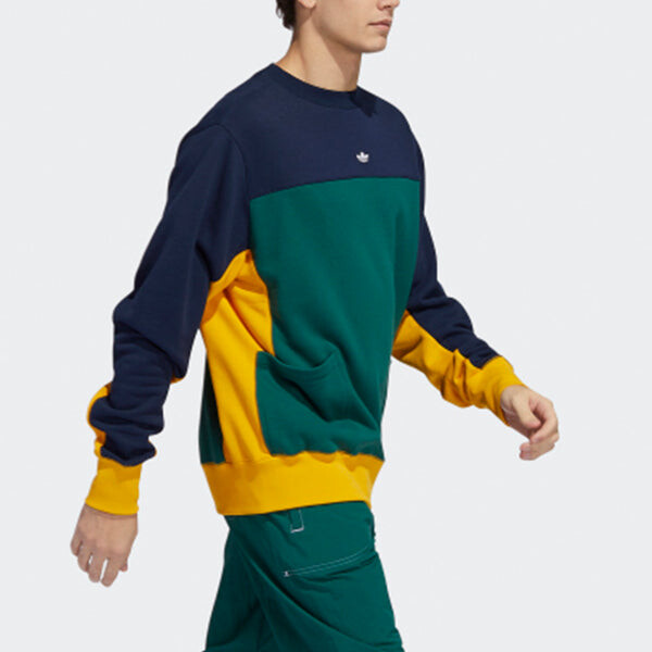 Толстовка adidas originals Cover One 2.0 Colorblock Sports Pullover Forest Green, зеленый — фото 3
