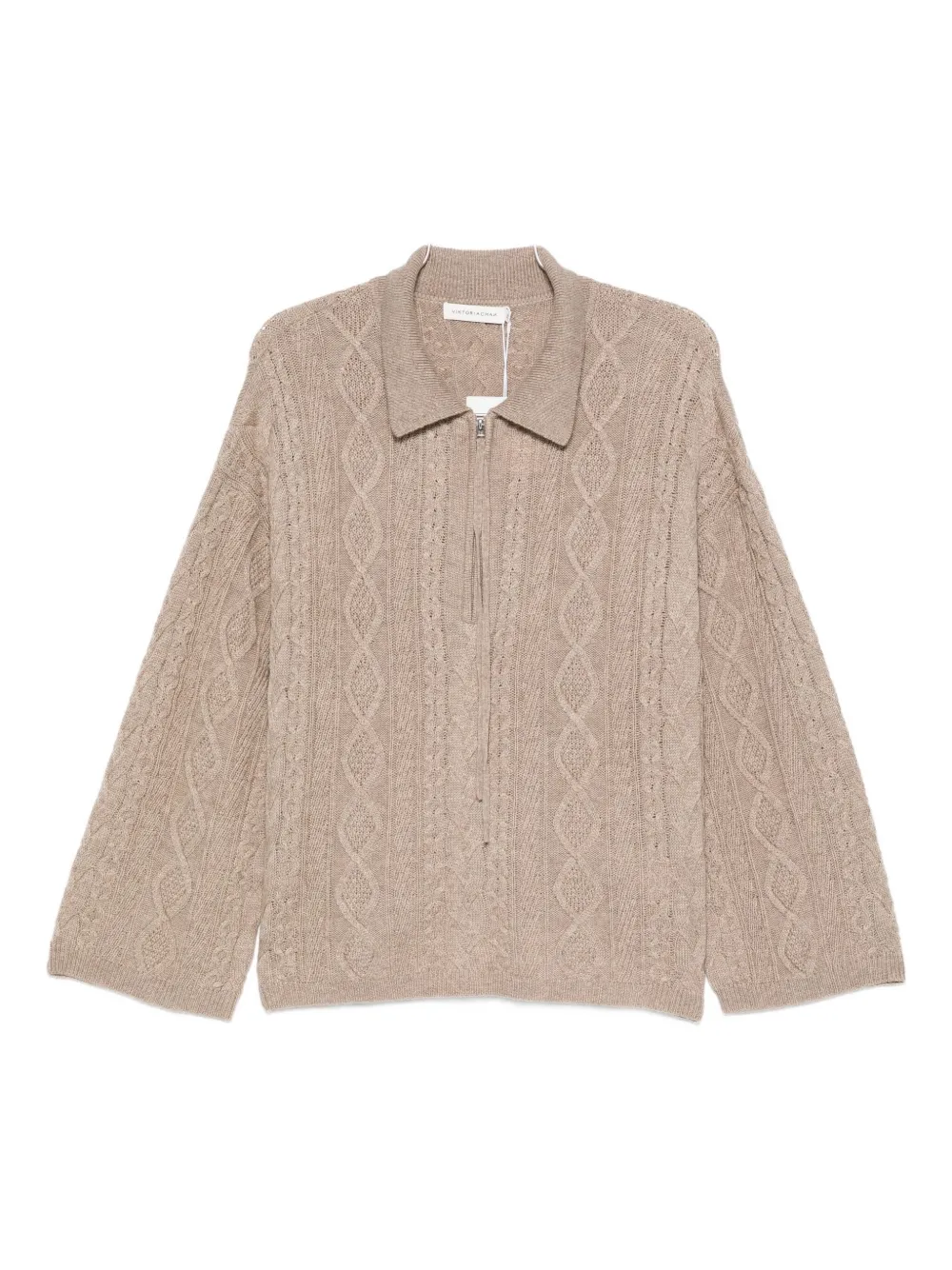 

Кардиган на молнии с косами Viktoria Chan, коричневый