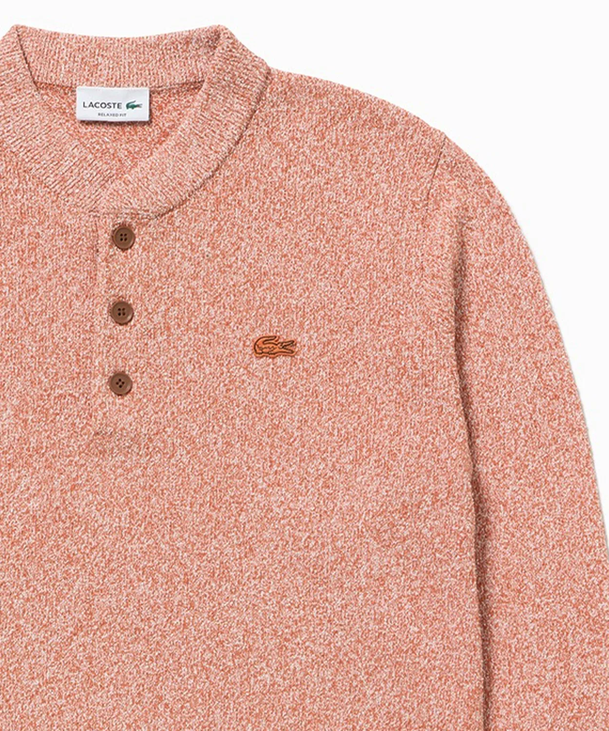 Свитер Lacoste букле с поло-воротником, оранжевый